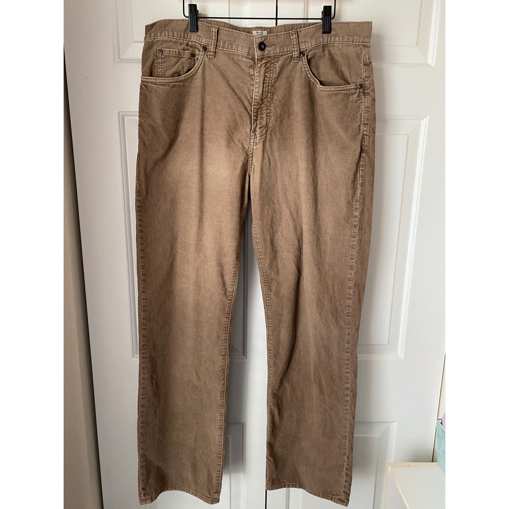J Crew Relaxed‎ Fit Corduroy Pants Mens 36x32 Tan Khaki Straight Leg Preppy Work